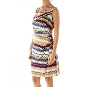 Vince Camuto Aztec Print Brown Orange Ran Sheath Dress